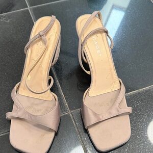 Taupe Strappy Slingback Heels